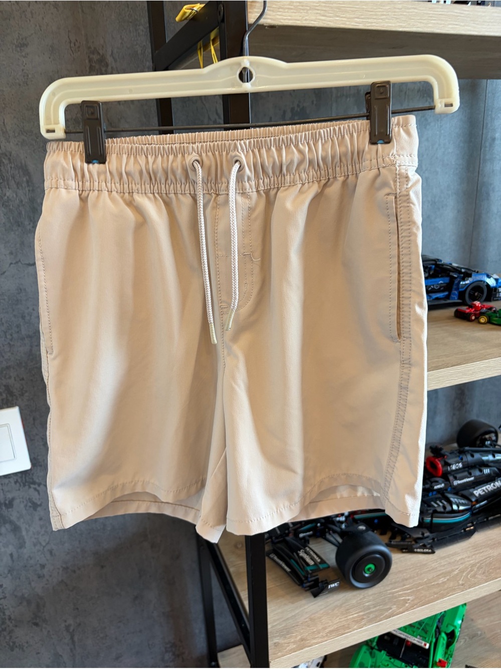 Kid’s Casual Drawstring Shorts in Light Beige